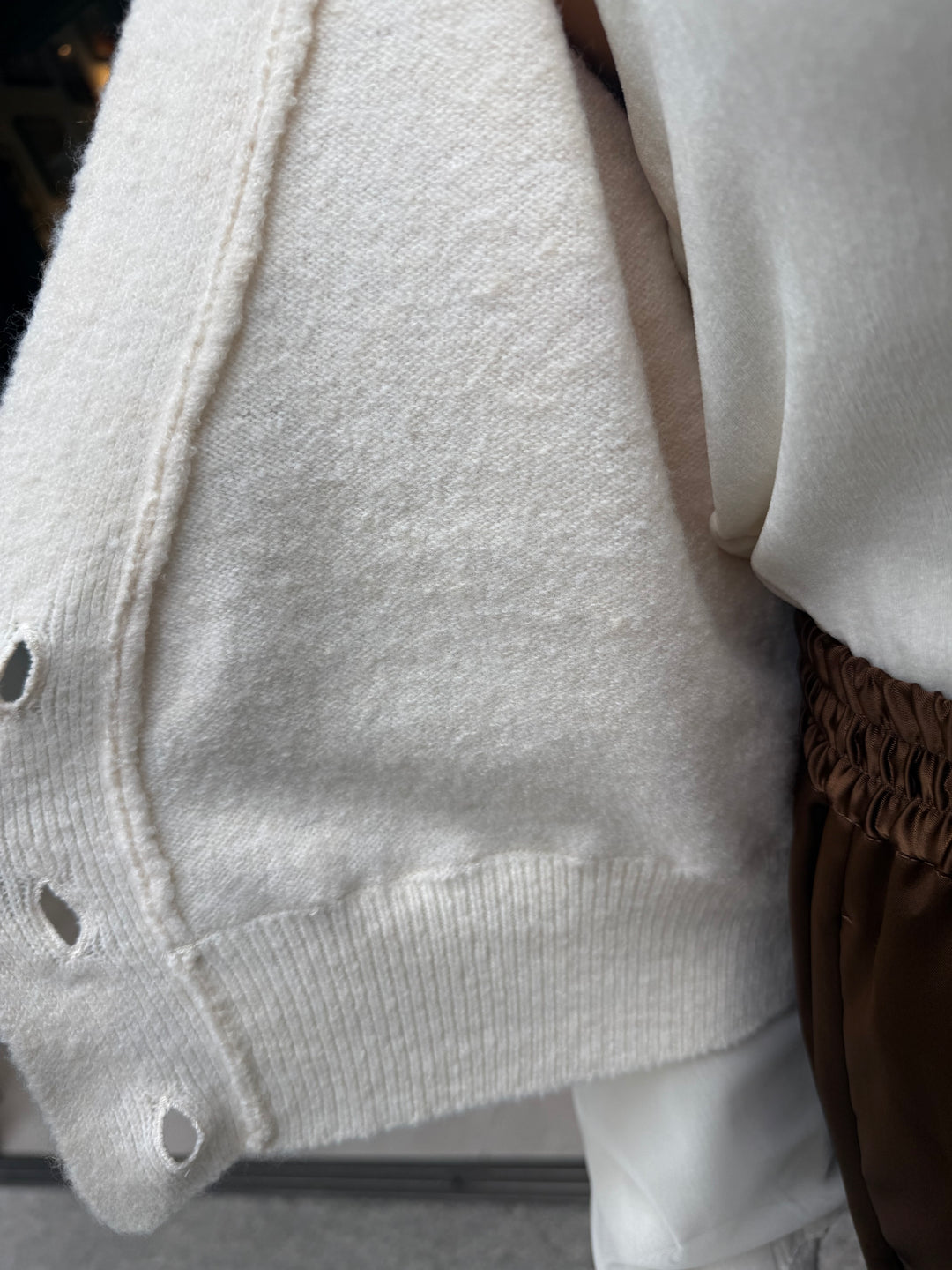 チュールニットカーディガン / アイボリー