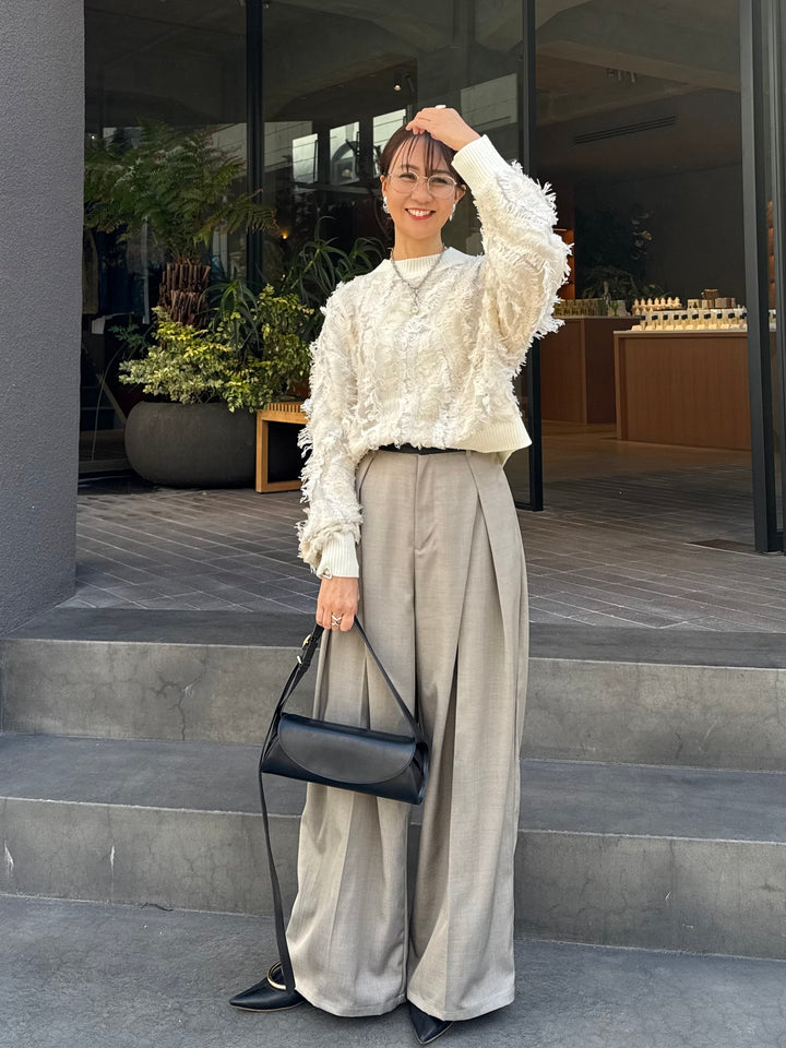 【予約】フリンジニットプルオーパー / アイボリー(11月下旬発送予定)