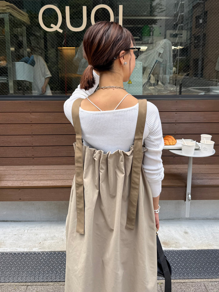 タックプリーツワンピース / ベージュ