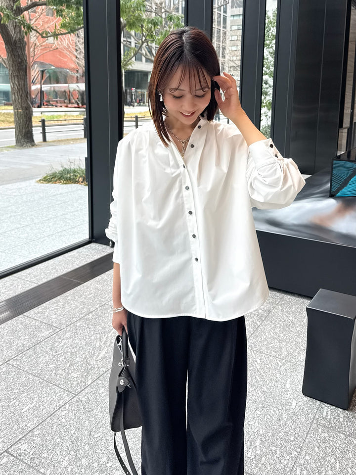 【予約】ブロードタックブラウス / ホワイト(2月下旬発送予定)