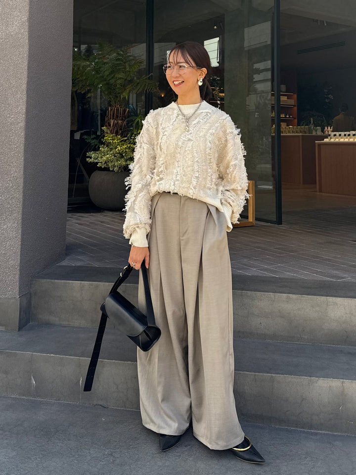 【予約】フリンジニットプルオーパー / アイボリー(11月下旬発送予定)