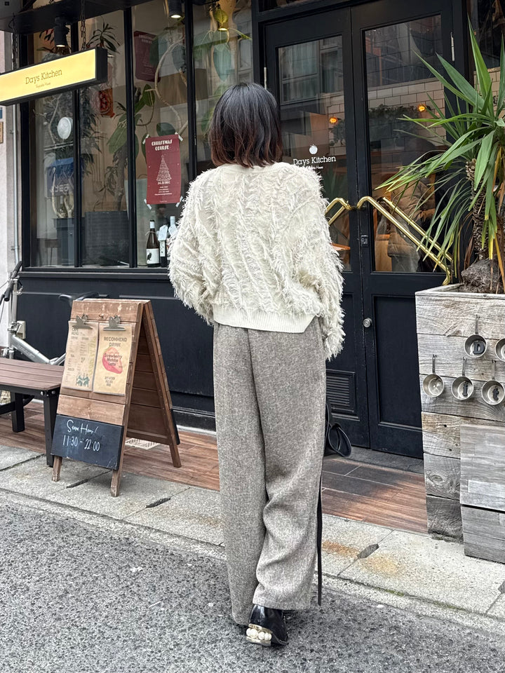 【予約】サマーツイードタックパンツ / ブラウン(2月中旬頃発送予定)