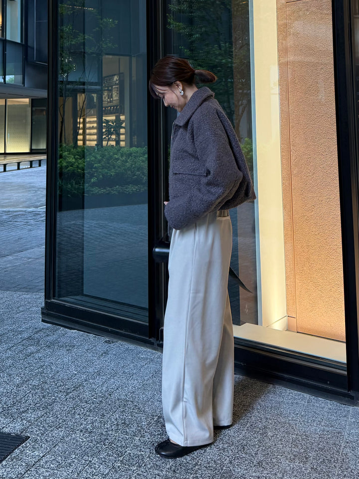 ループツイードショートジャケット / グレー