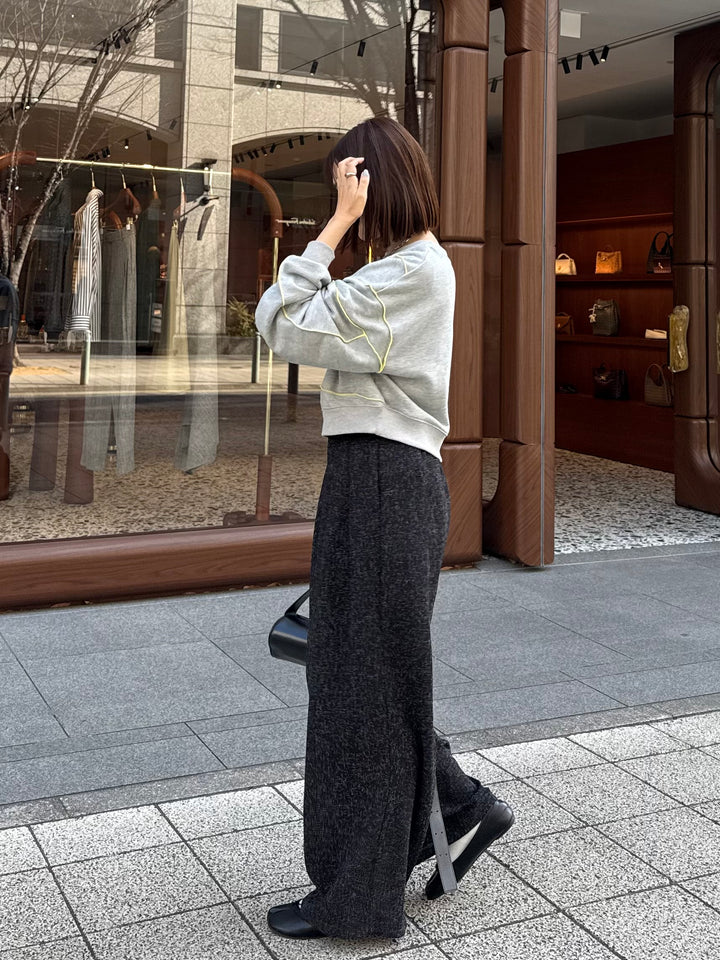 【予約】配色メロープルオーバー／グレー(2月下旬発送予定)