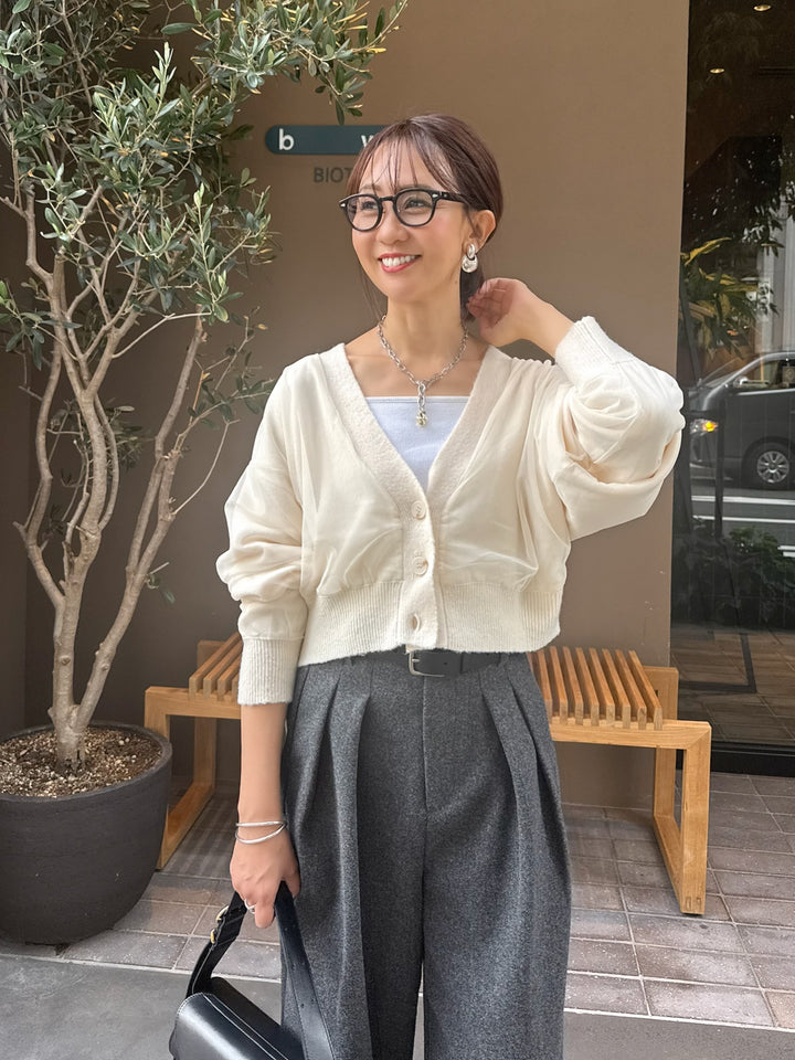 チュールニットカーディガン / アイボリー