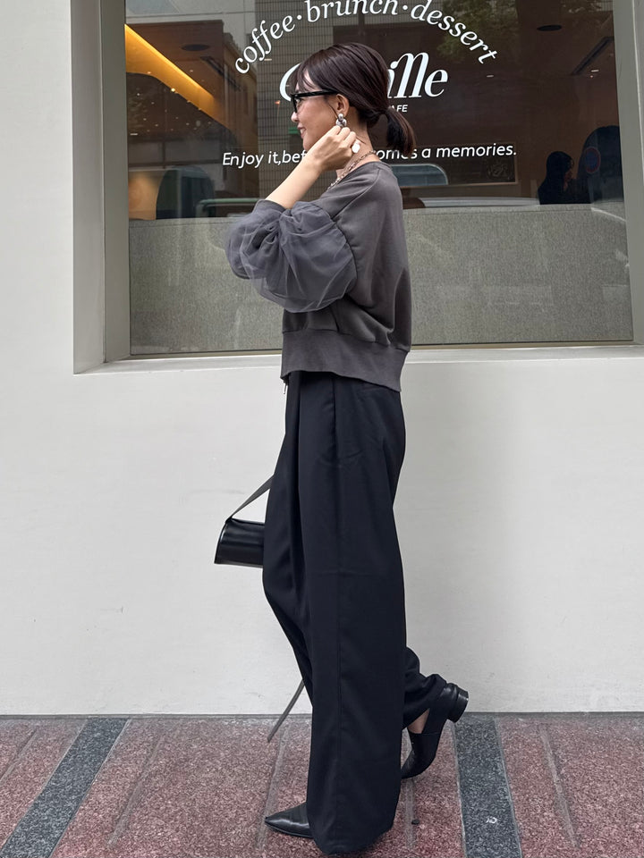 ツイルタックパンツ / ブラック