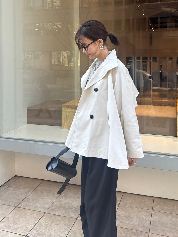 スタンドカラーミドルコート / オフホワイト