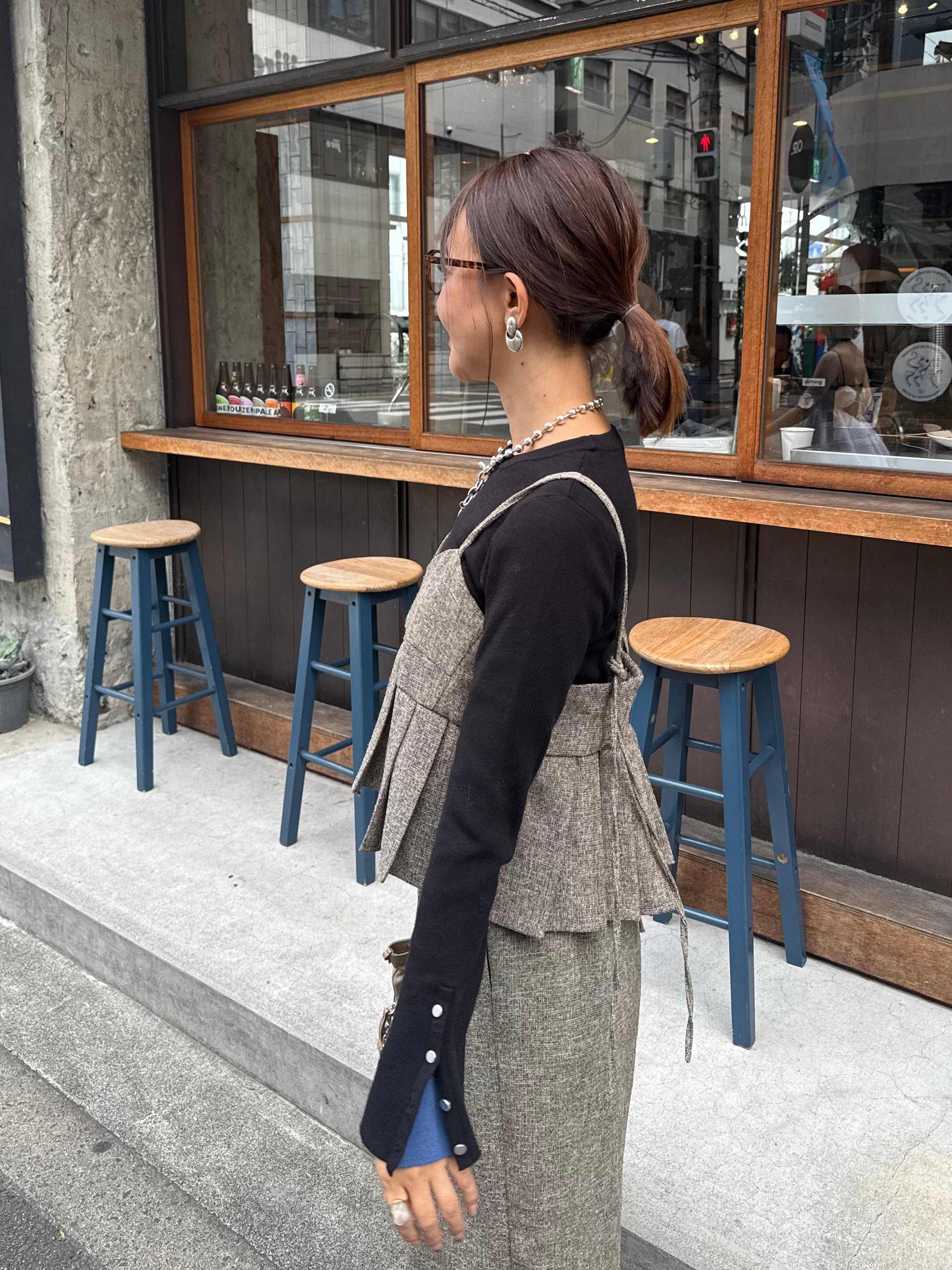 予約】サマーツイードプリーツキャミ / ブラウン(2月中旬発送予定) – fosie