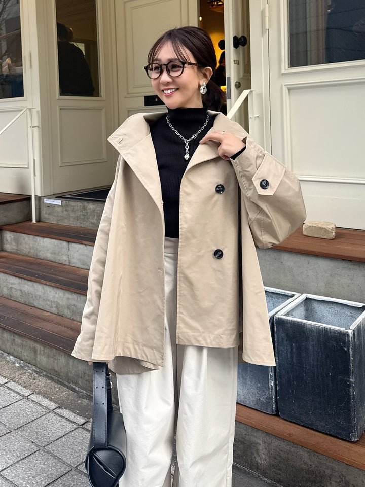 【予約】スタンドカラーミドルコート / ベージュ(2月下旬発送予定)