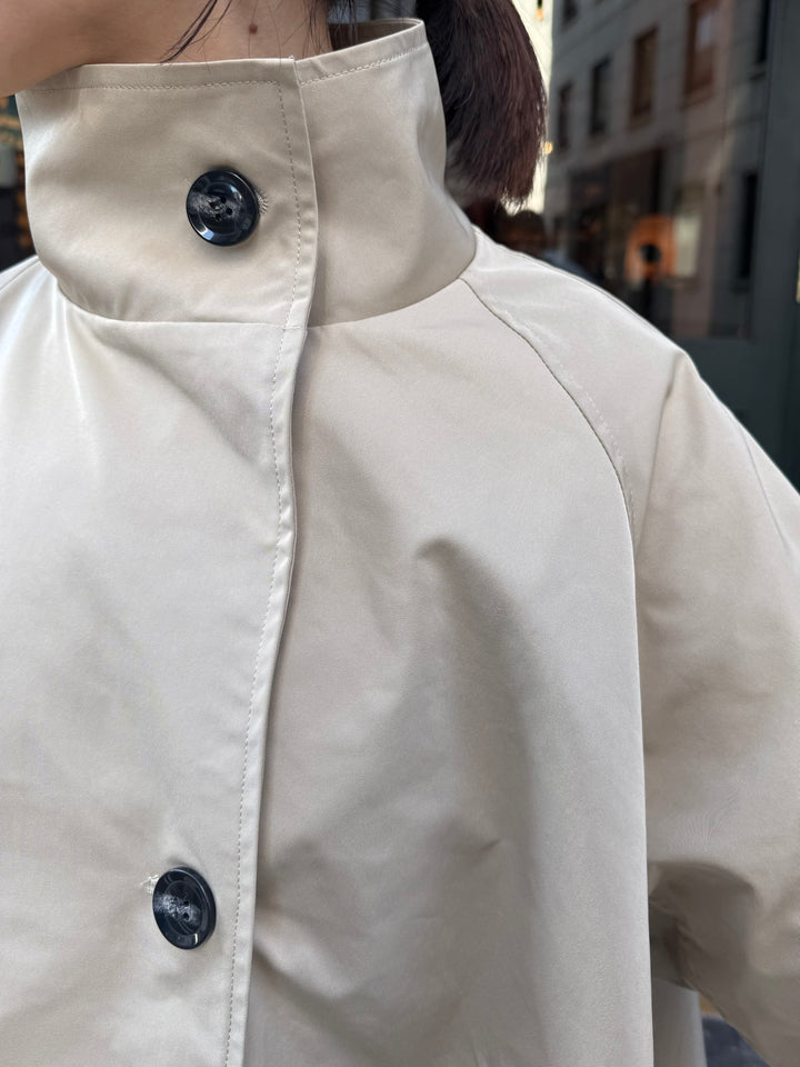 【予約】スタンドカラーミドルコート / ベージュ(2月下旬発送予定)