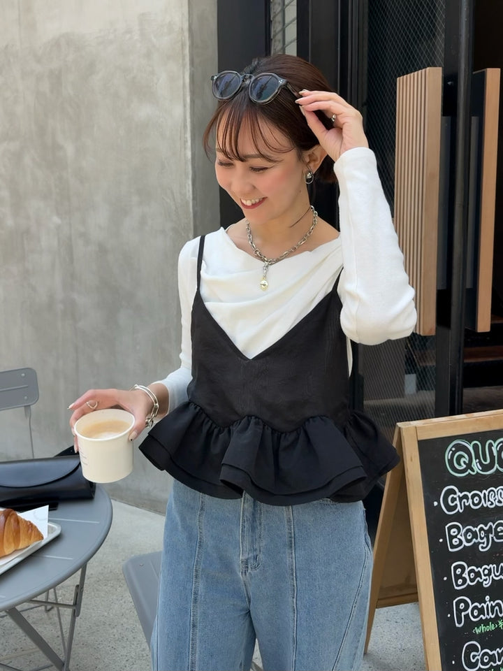 【予約】フリルヘムビスチェ / ブラック(5月下旬発送予定)