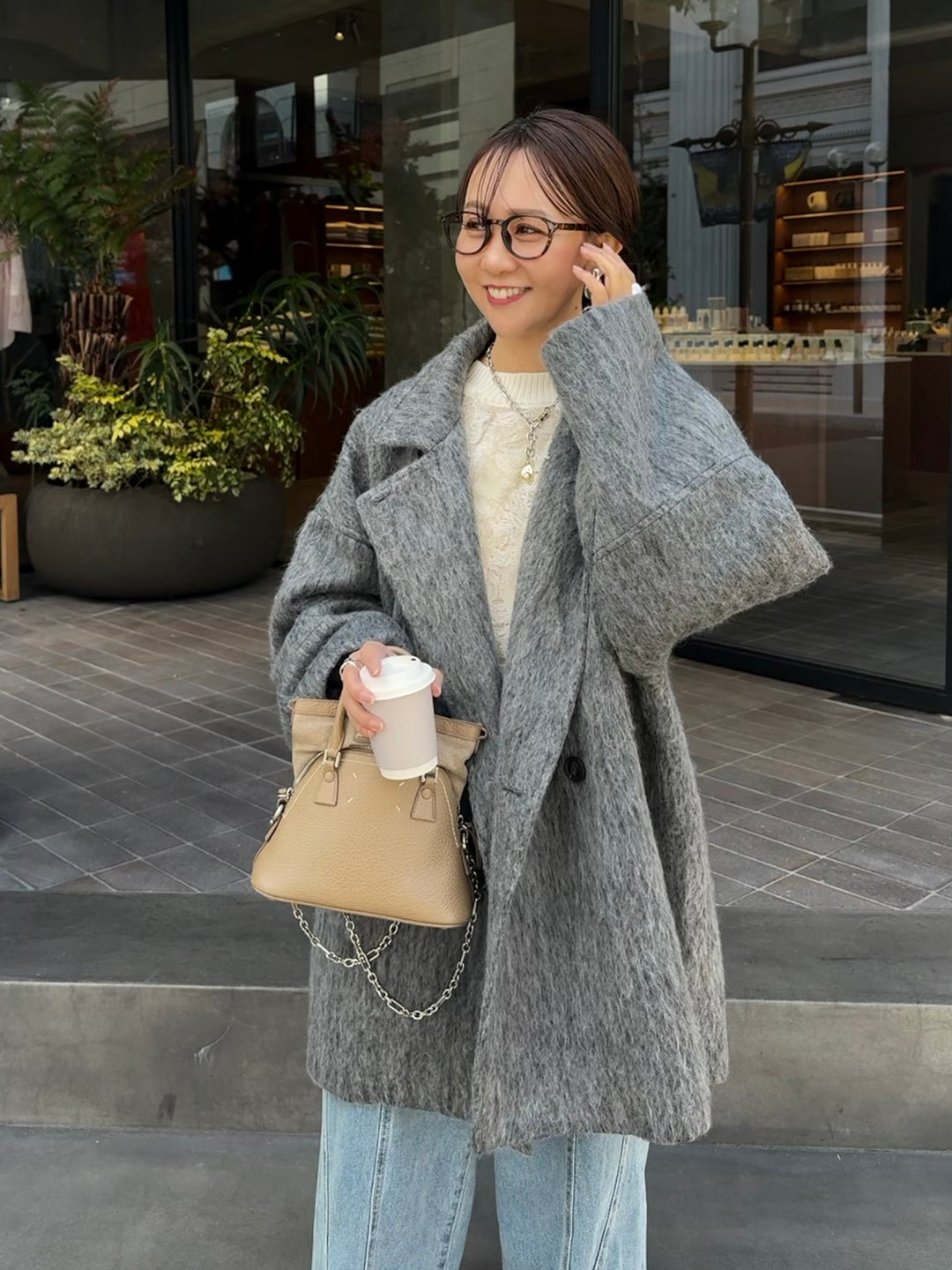 シャギーミドルコート / チャコール