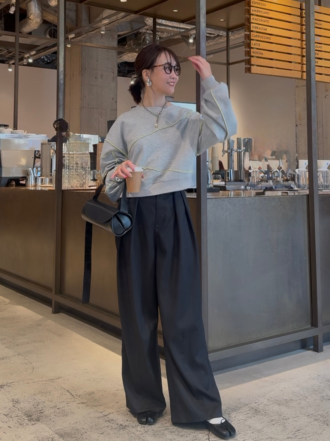 【予約】配色メロープルオーバー／グレー(2月下旬発送予定)