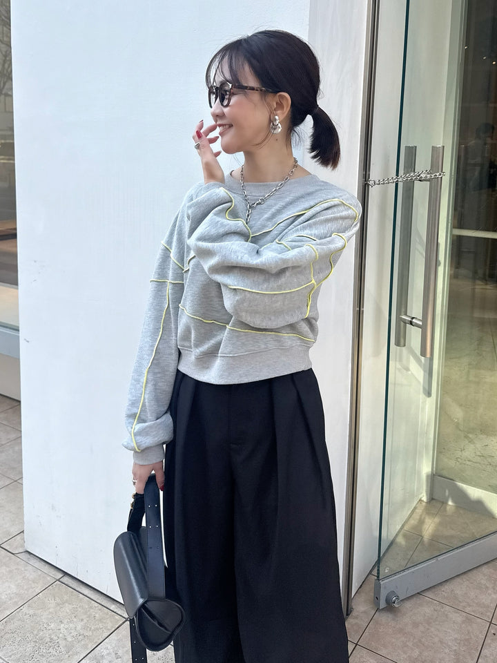 【予約】配色メロープルオーバー／グレー(2月下旬発送予定)