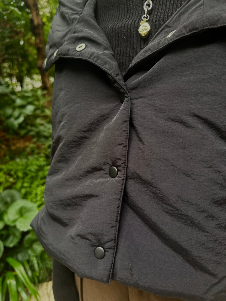 中綿フードベスト / ブラック