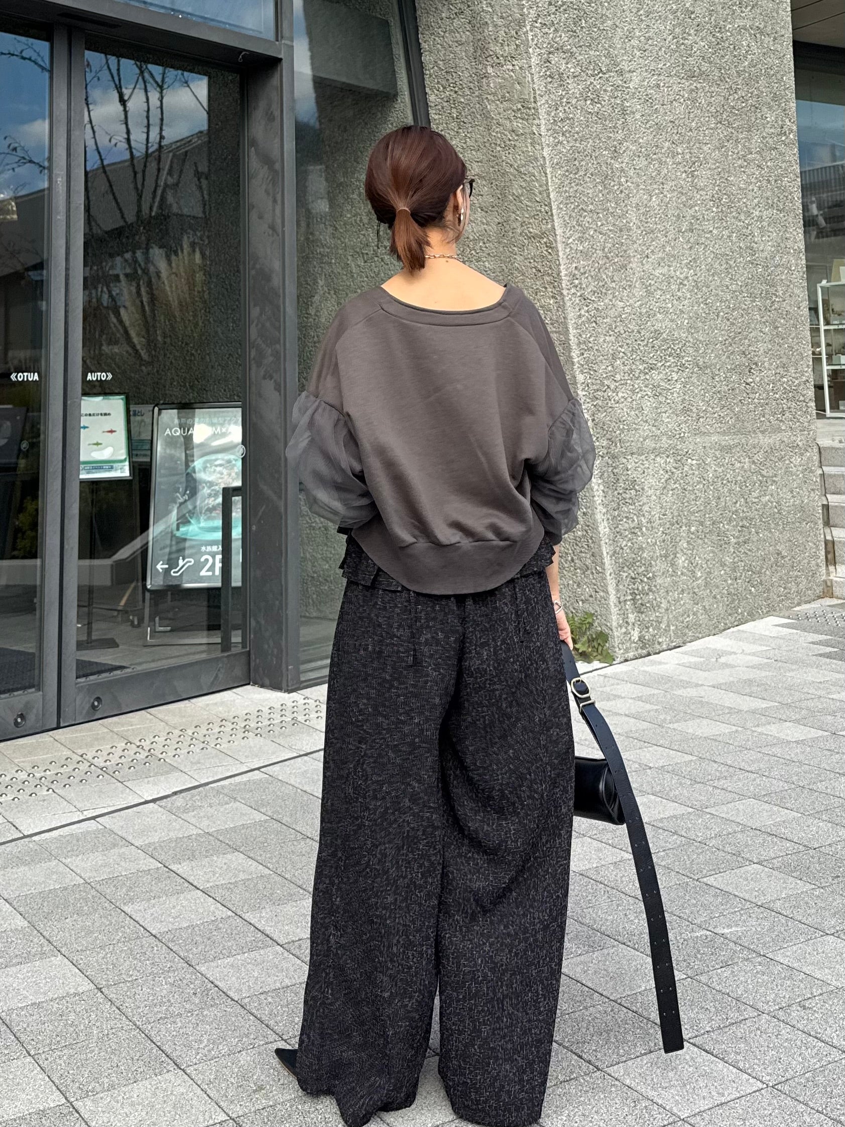 新作300円OFF]【予約】サマーツイードタックパンツ / ブラック(2月中旬