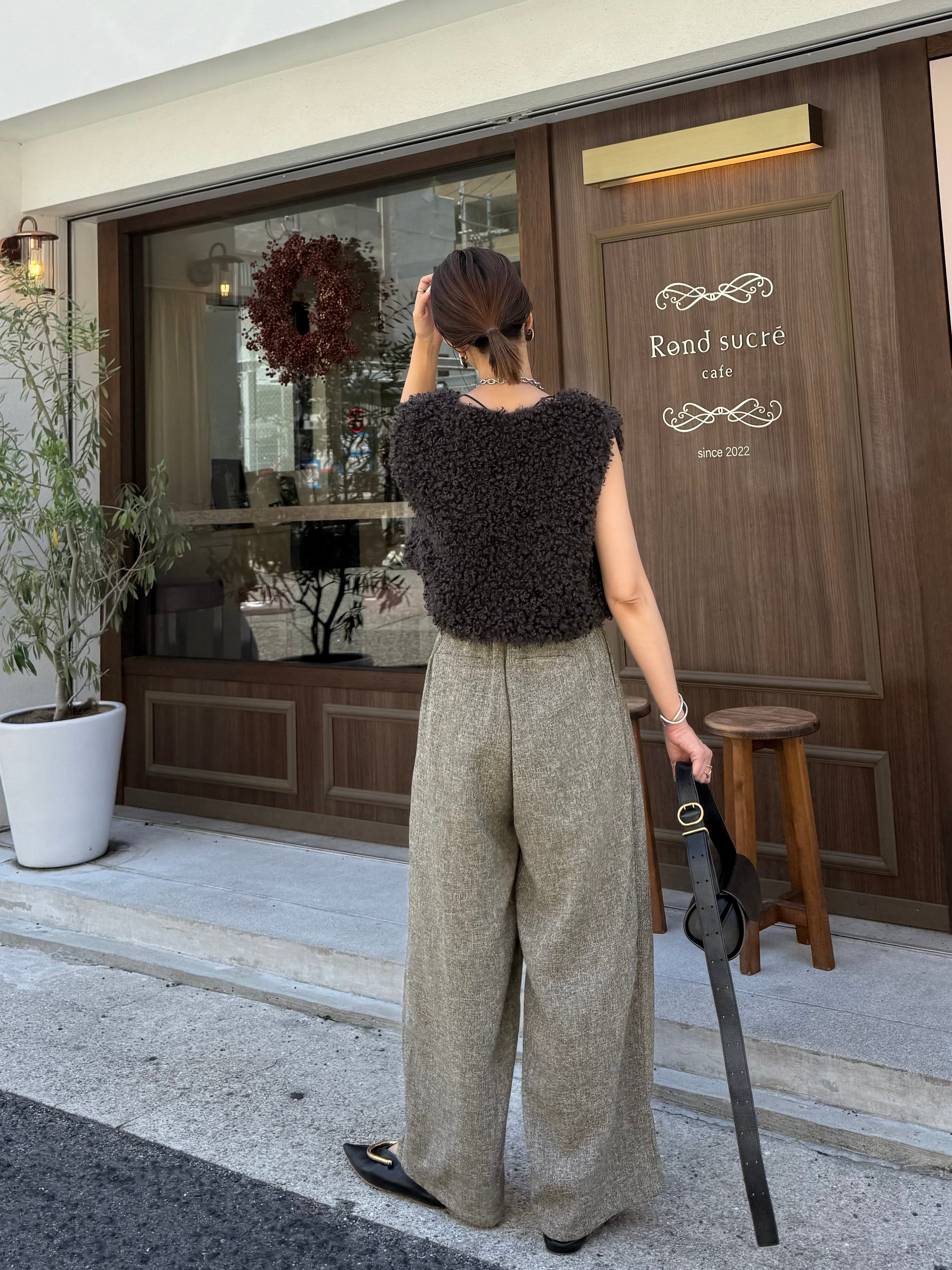 美品yori プードルフードジレ　グレー　FREEサイズ 美品yori プードルフードジレグレーFREEサイズ