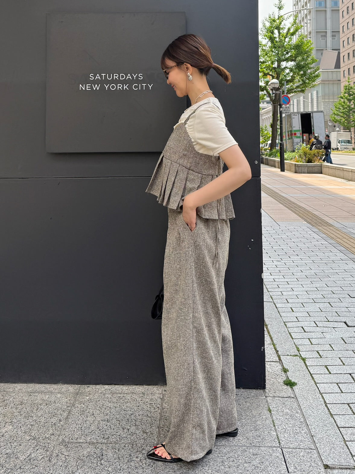 予約】[SET]サマーツイードプリーツキャミ / ブラウン + サマー