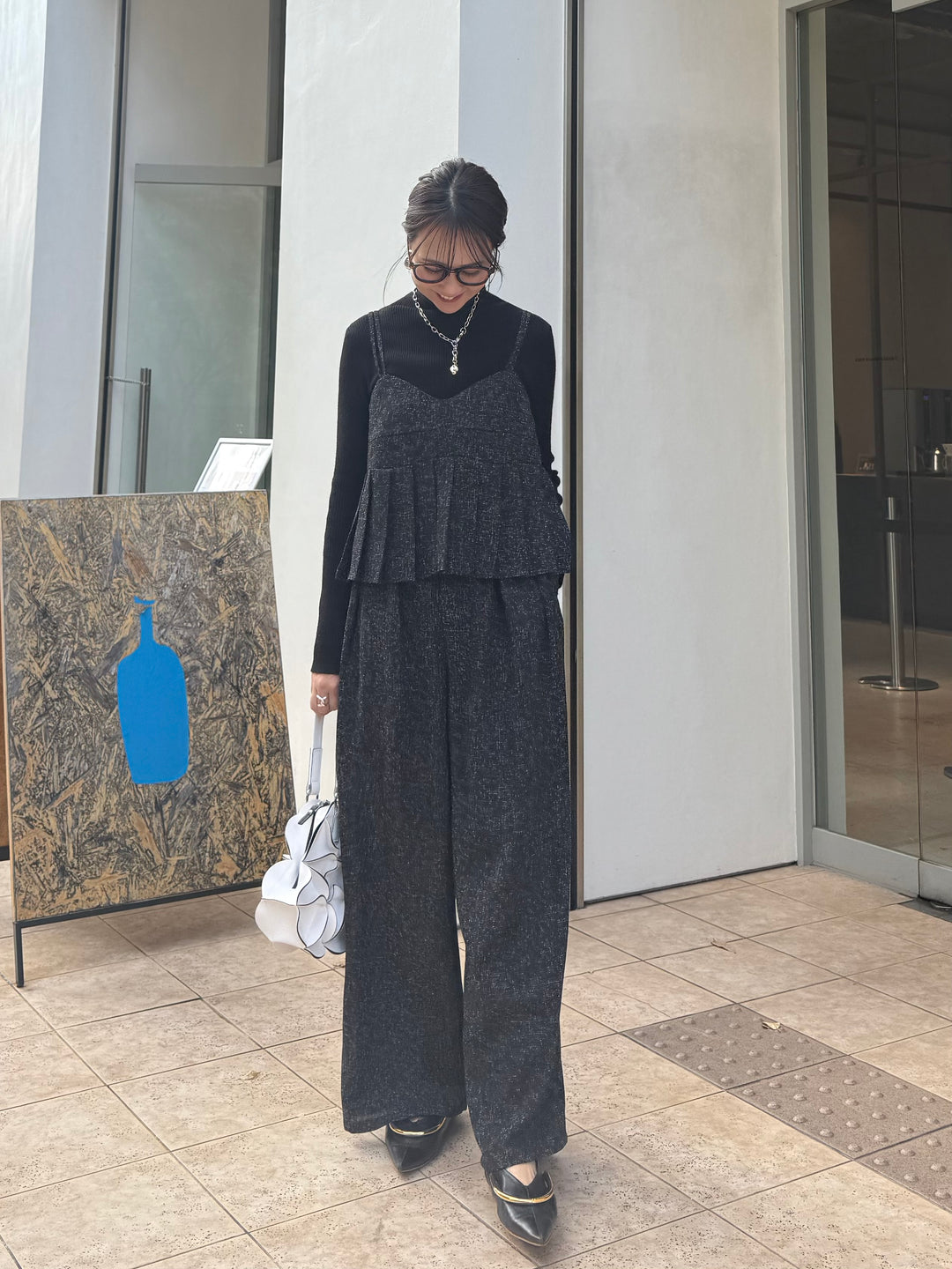 【予約】サマーツイードプリーツキャミ / ブラック(2月中旬頃発送予定)