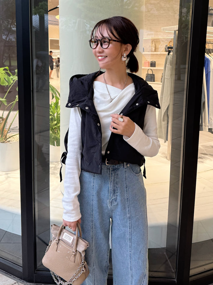 中綿フードベスト / ブラック