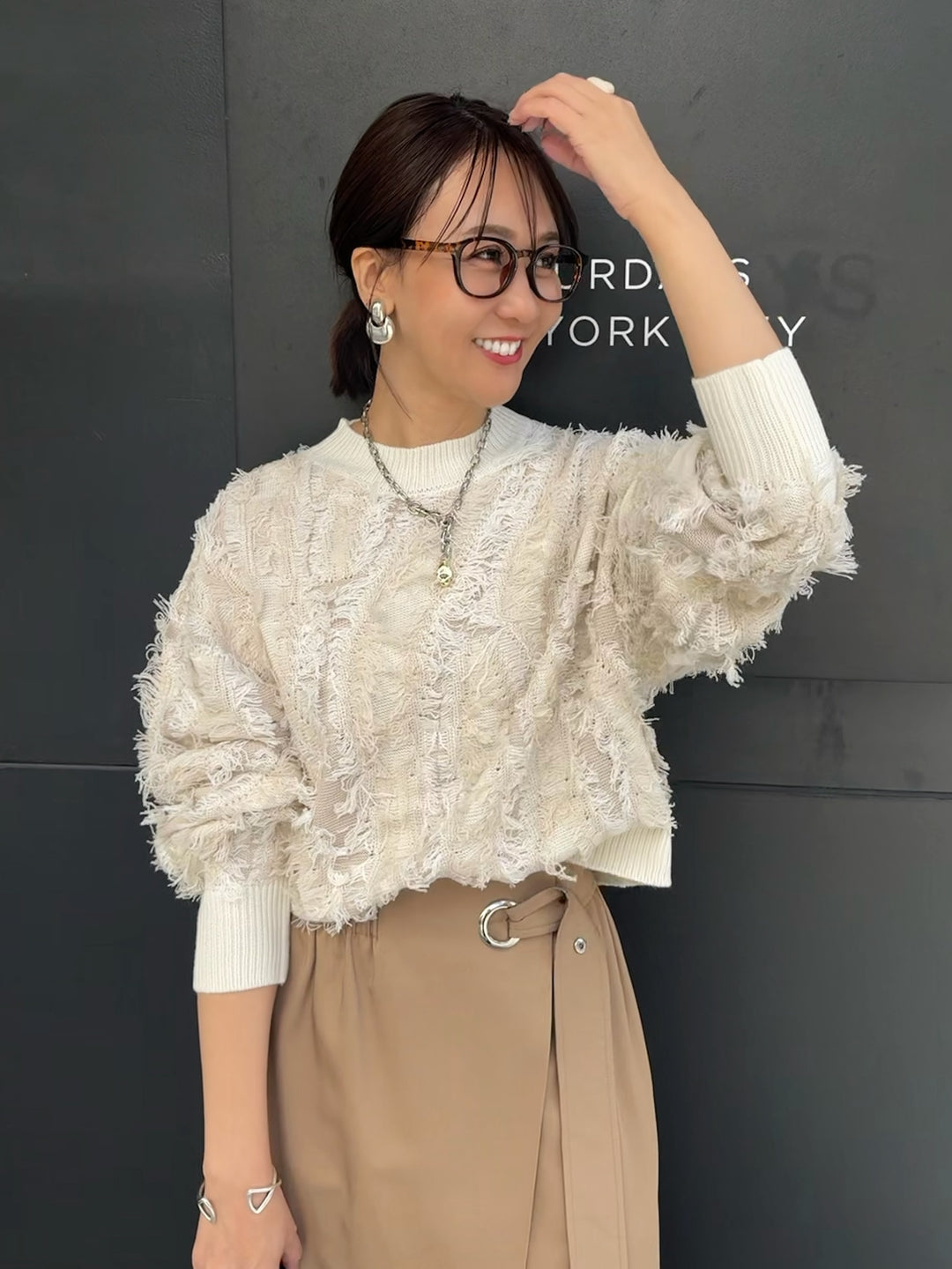 【予約】フリンジニットプルオーパー / アイボリー(11月下旬発送予定)