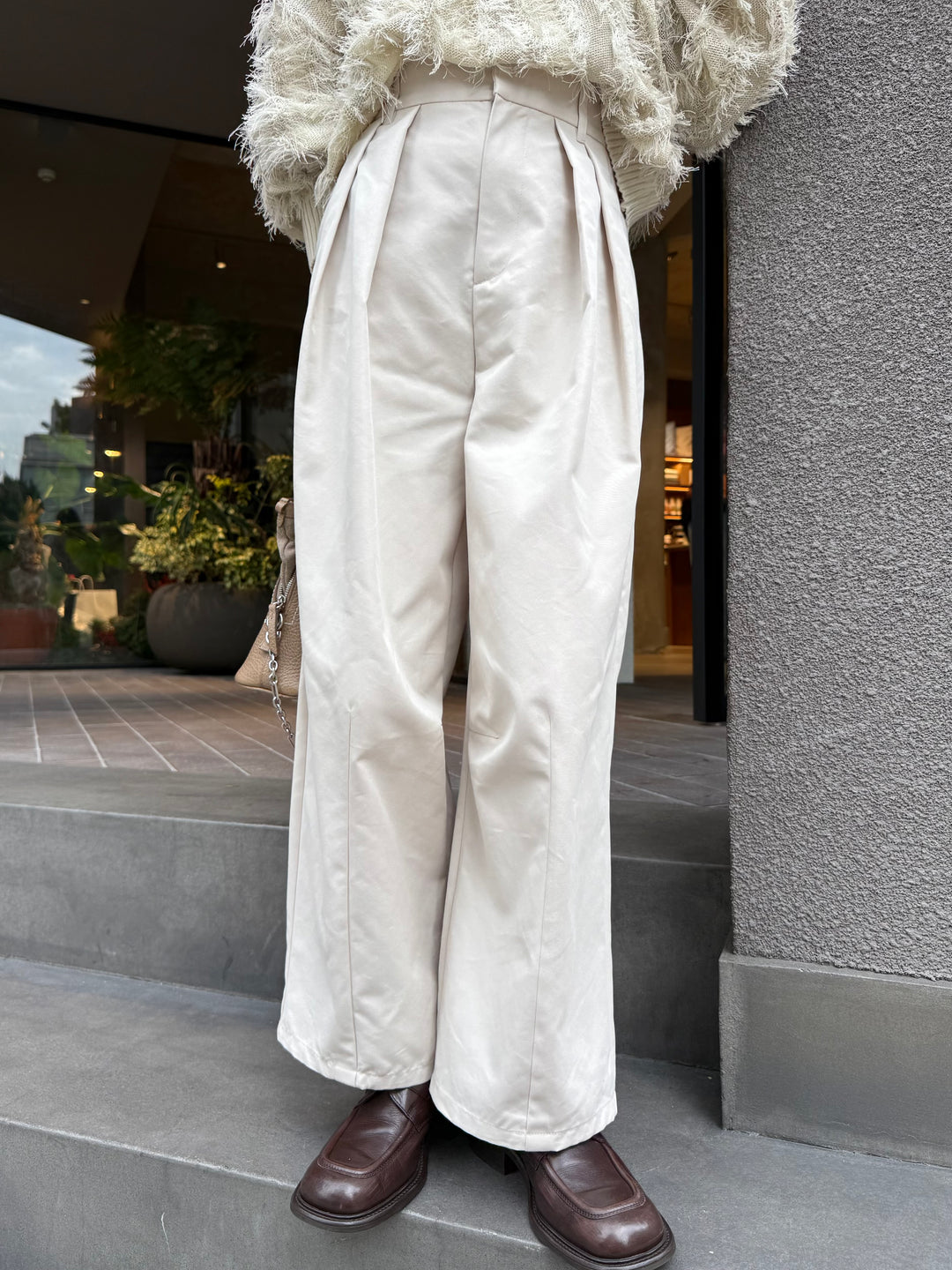 【予約】ツイルタックワイドパンツ / アイボリー(2月下旬発送予定)