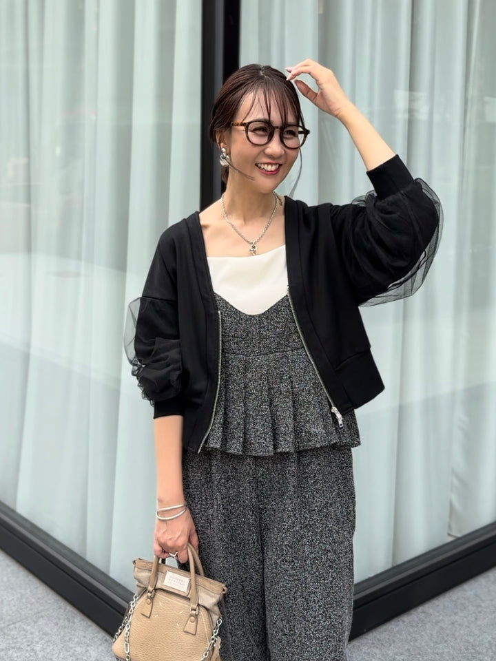 【予約】プリーツビスチェオールインワン / ブラック(11月上旬発送予定)