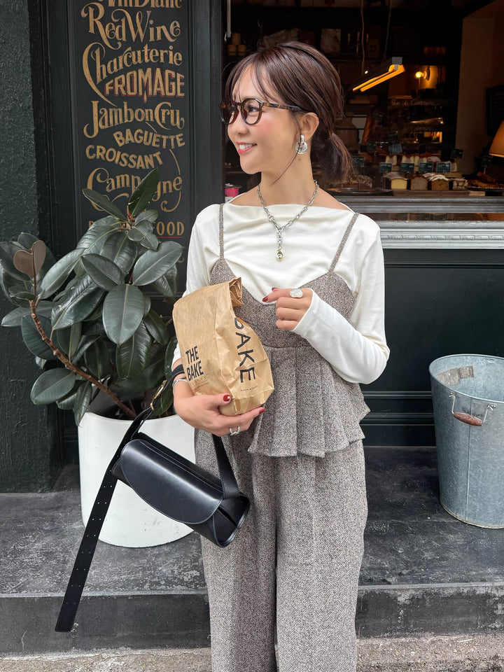 ベロアボートネックプルオーバー / アイボリー