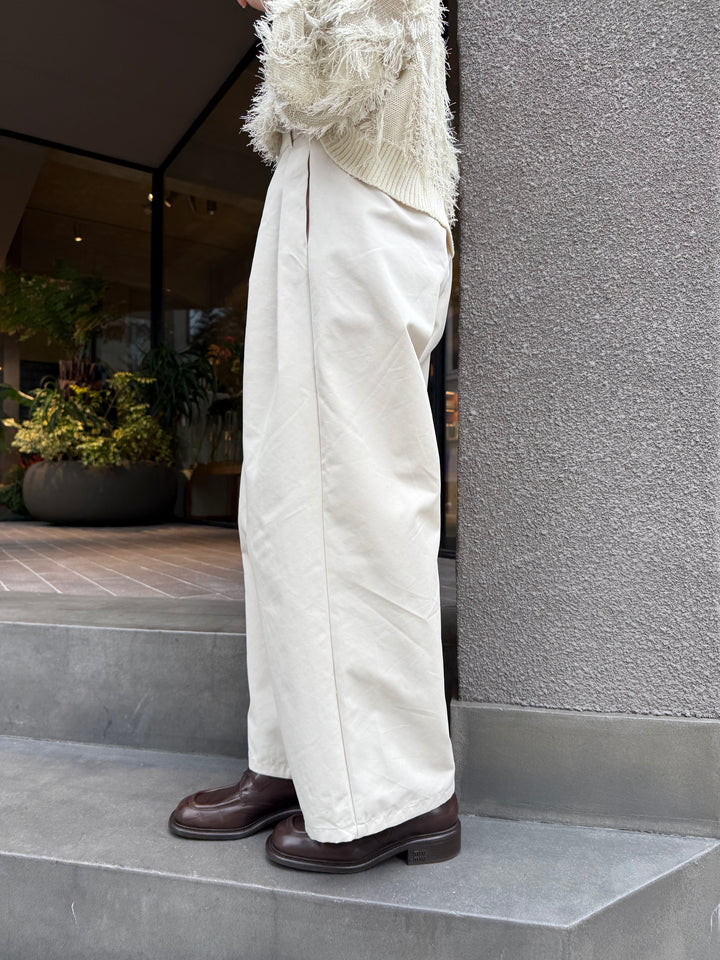 【予約】ツイルタックワイドパンツ / アイボリー(2月下旬発送予定)