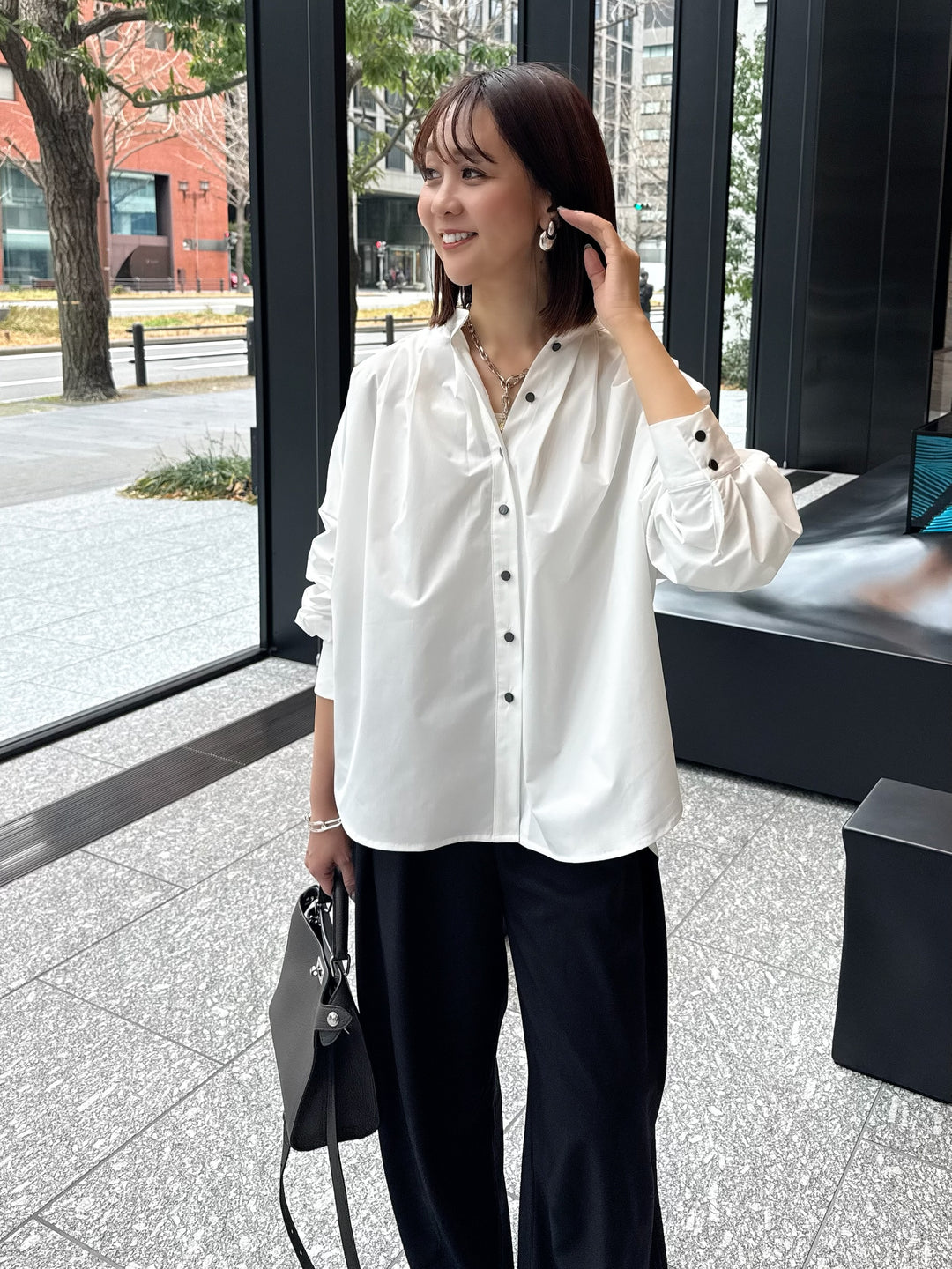 【予約】ブロードタックブラウス / ホワイト(2月下旬発送予定)