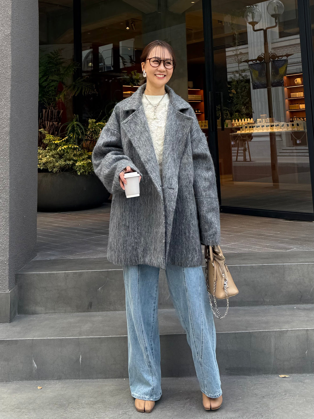 シャギーミドルコート / チャコール