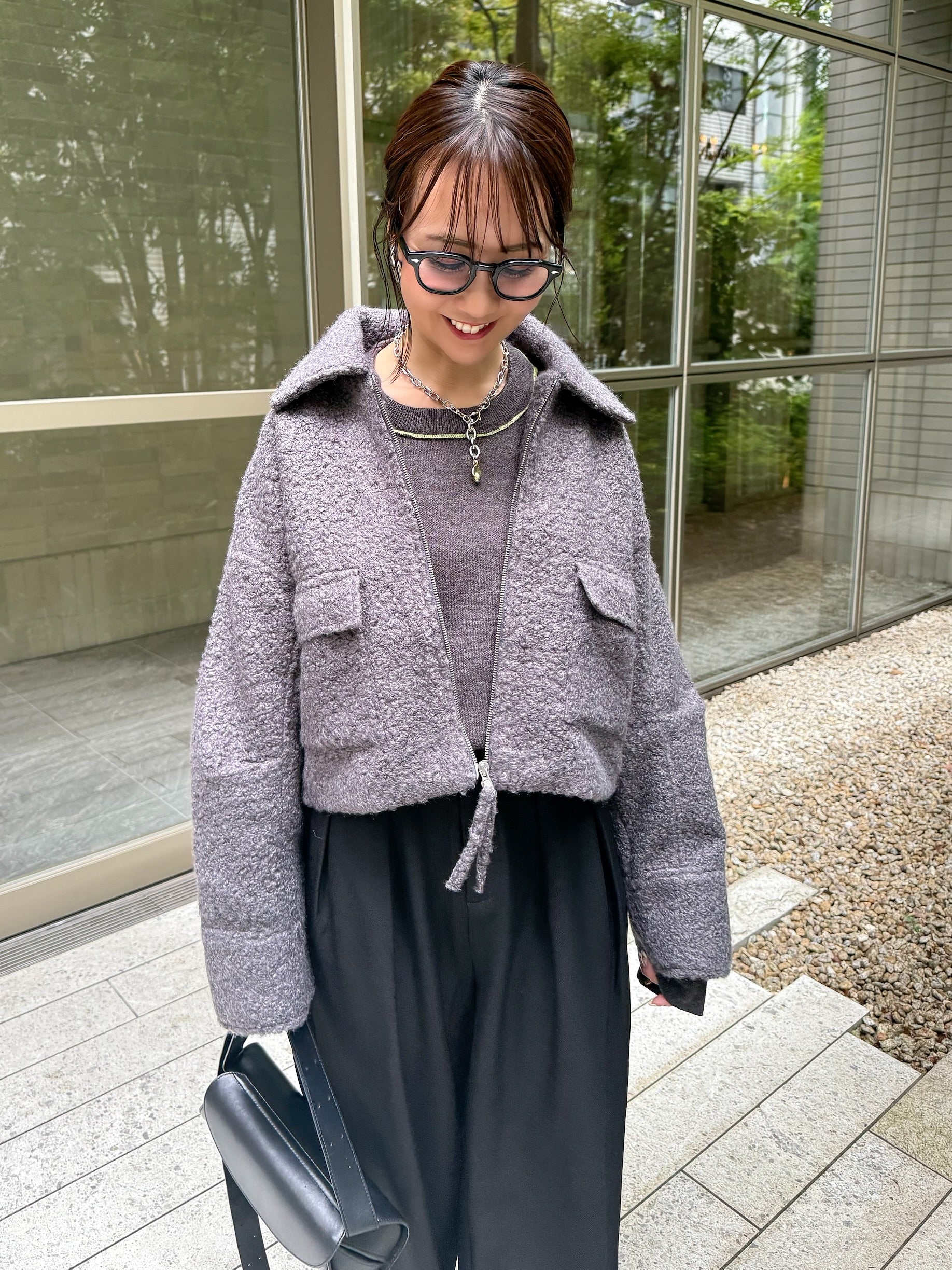 フミカウチダ　ループツイードショートローブ フミカウチダ ループツイードショートローブ フミカウチダ ループ