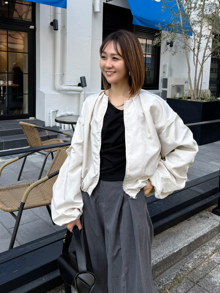 mckeeです！cafune 【新品】袖ギャザーシアーブルゾン cafune／カフネ】シアーギャザーブルゾン | Aimant-エマン
