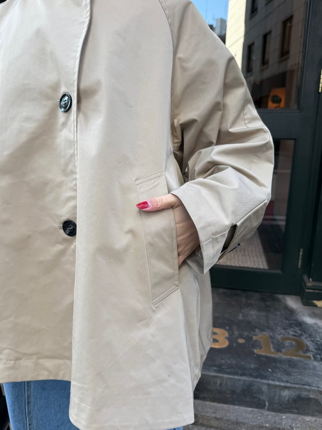 【予約】スタンドカラーミドルコート / ベージュ(2月下旬発送予定)