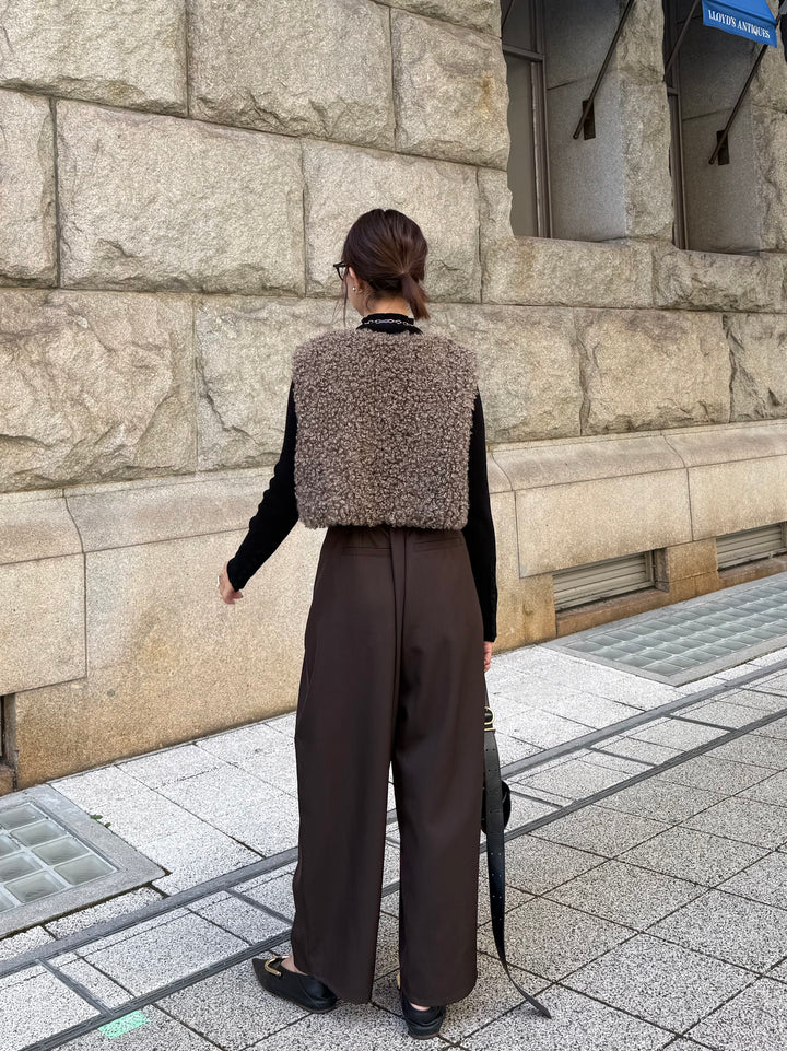 【新作300円OFF】ツイルタックコクーンパンツ / ブラウン