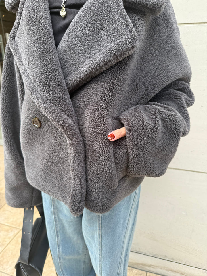 【予約】ボアショートコート / チャコールグレー(11月中旬発送予定)