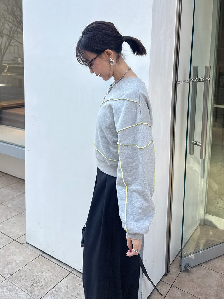 【予約】配色メロープルオーバー／グレー(2月下旬発送予定)