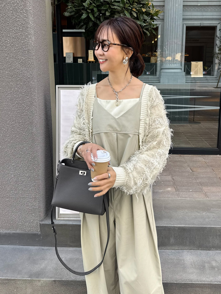 ウォッシャブルフェイクレザーキャミソール / エクリュ