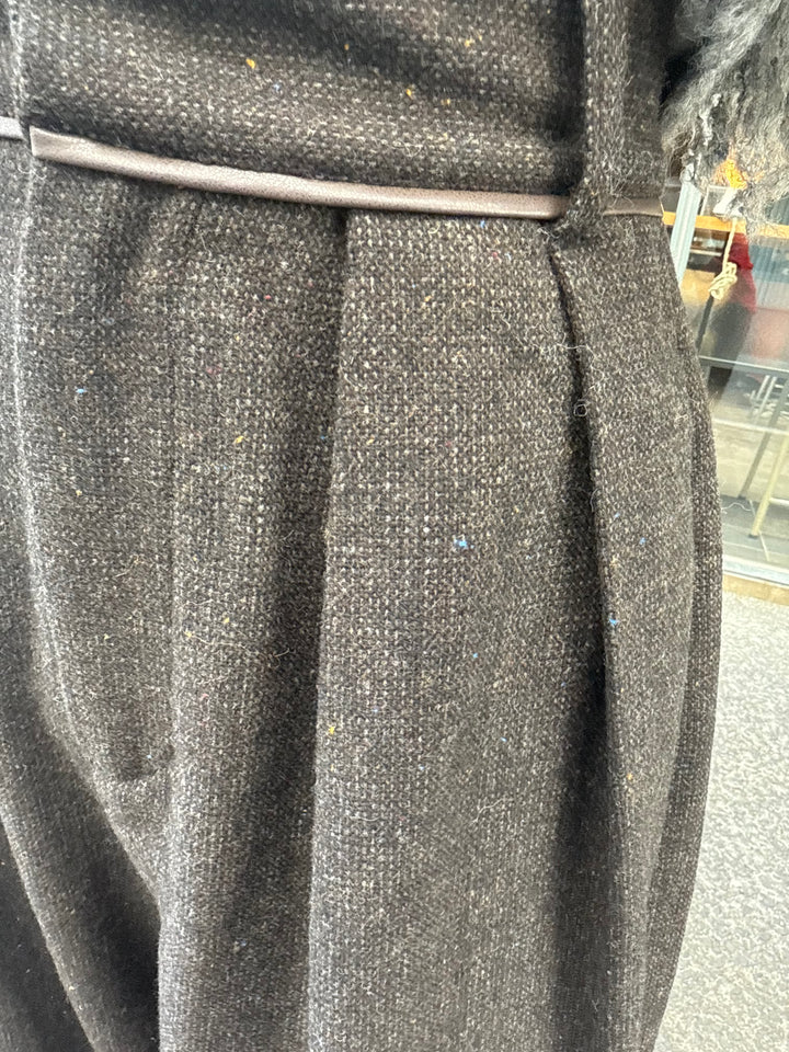 ツイードパイピングパンツ／ブラック