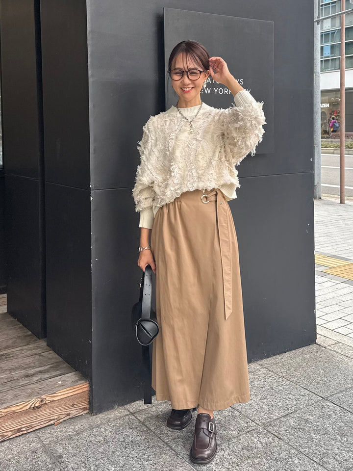 【予約】フリンジニットプルオーパー / アイボリー(11月下旬発送予定)