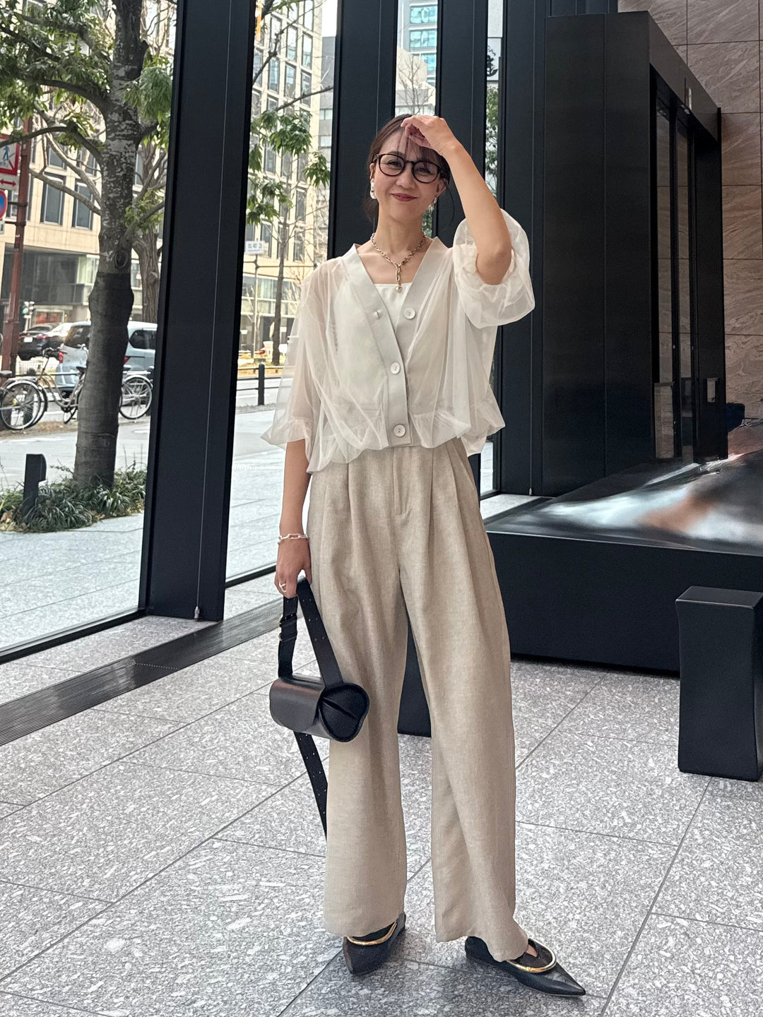 [新作300円OFF] 【予約】チュールシアーカーディガン / ベージュ(4月上旬発送予定)