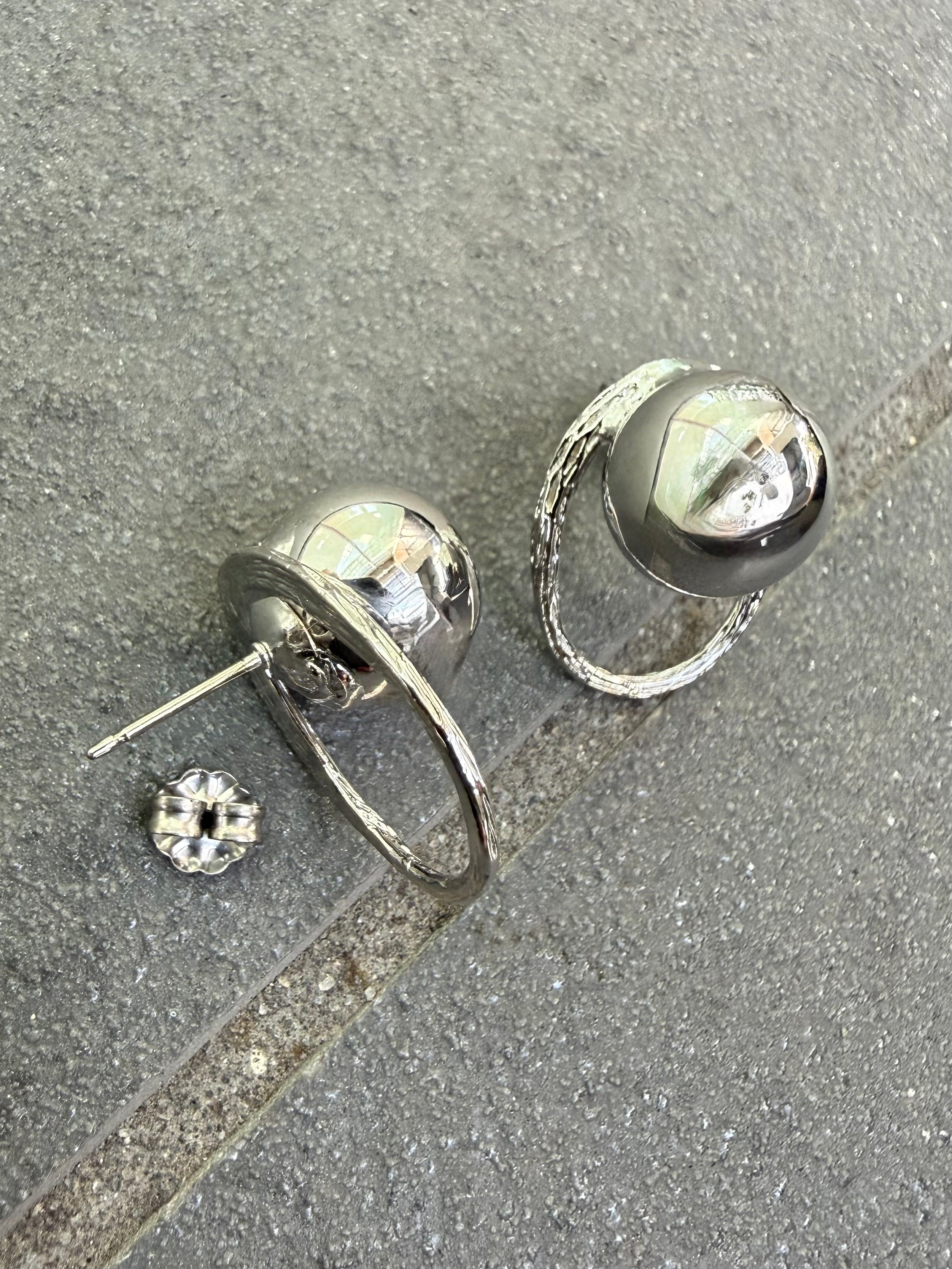 SET] ボールピアス・イヤリング / シルバー + ボールネックレス