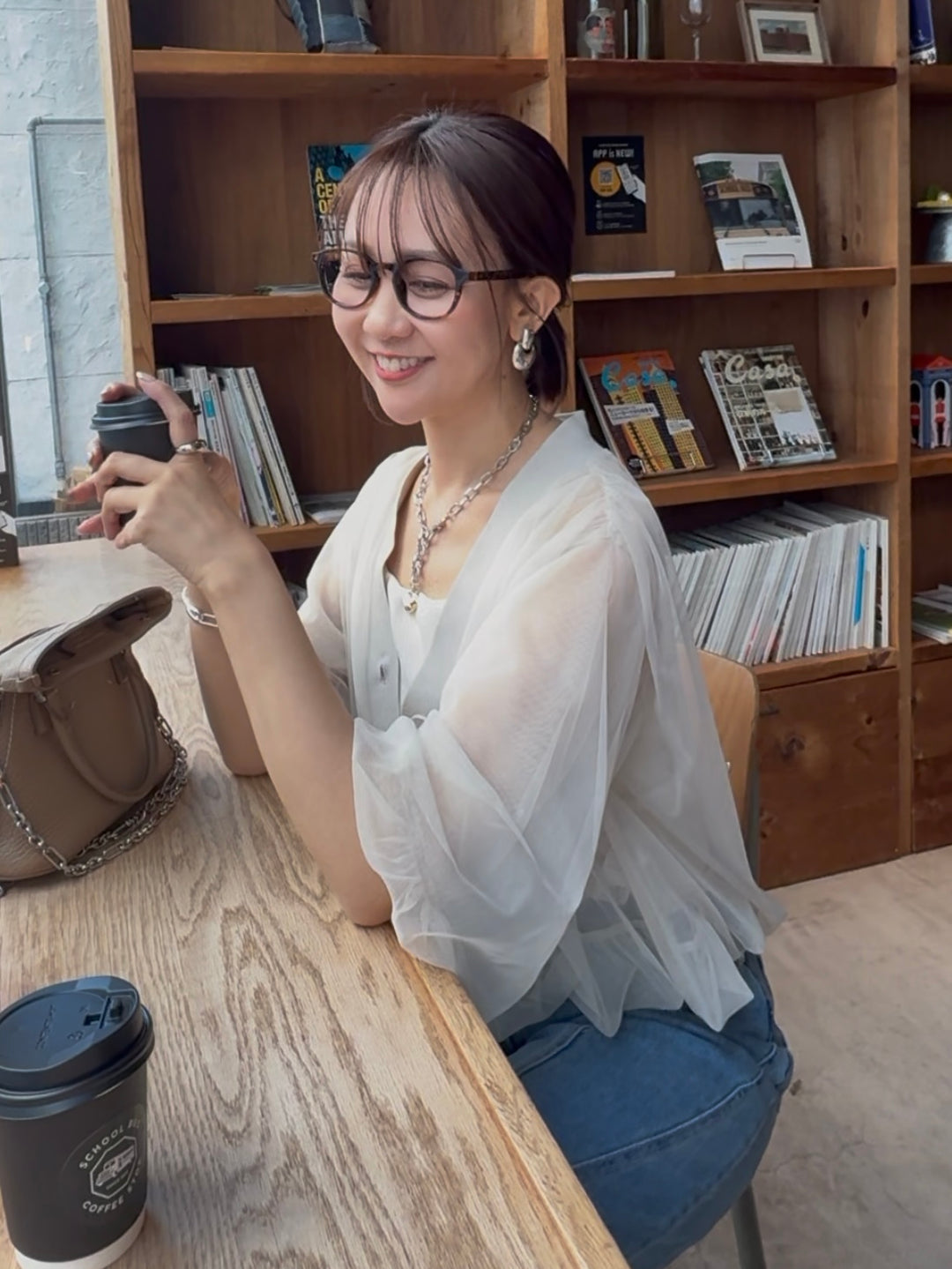 [新作300円OFF] 【予約】チュールシアーカーディガン / ベージュ(4月上旬発送予定)