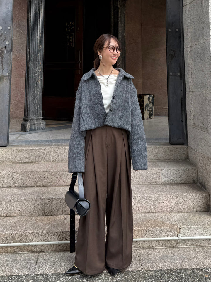 シャギーショートジャケット / グレー