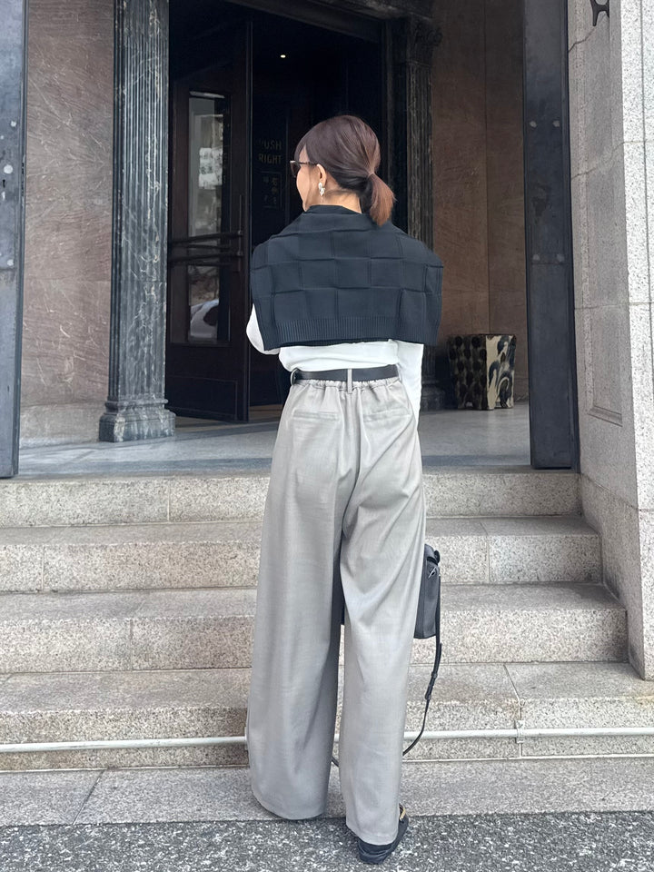 【予約】格子ニットカーディガン / ブラック(3月上旬発送予定)