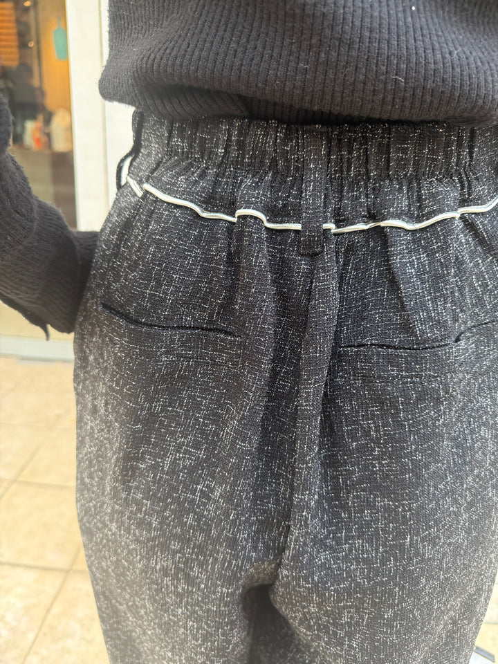 【予約】サマーツイードタックパンツ / ブラック(2月中旬頃発送予定)