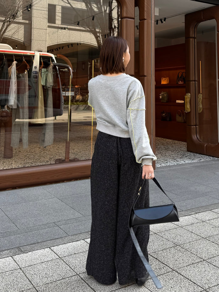 【予約】配色メロープルオーバー／グレー(2月下旬発送予定)