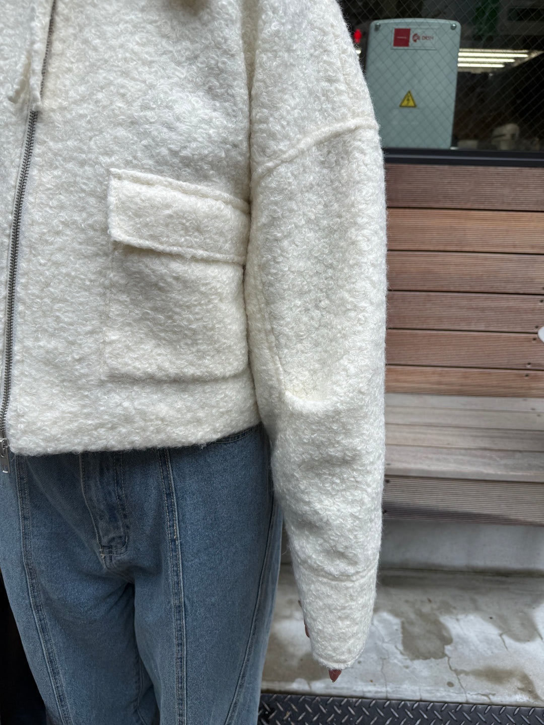 ループツイードショートジャケット / アイボリー