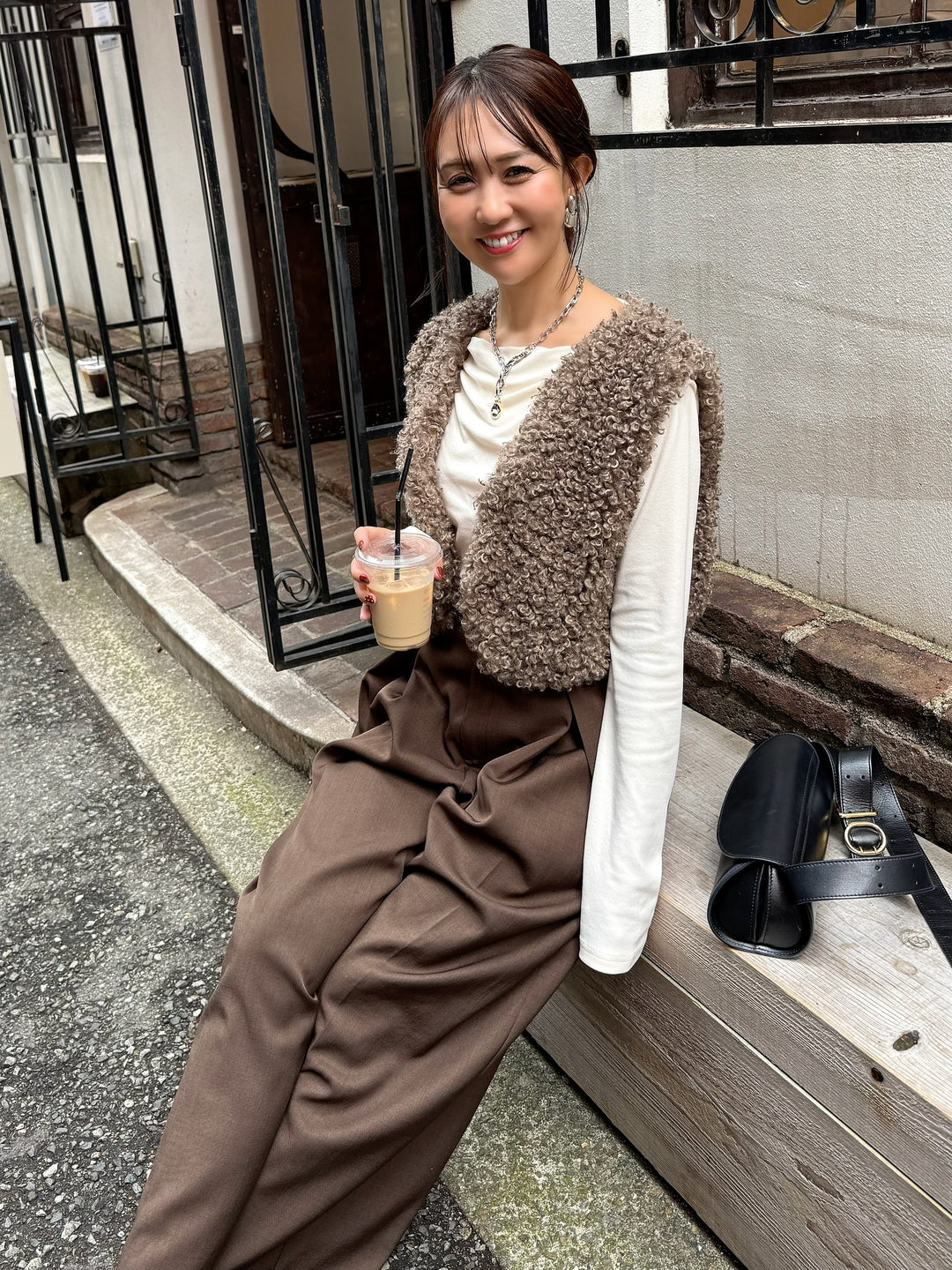 ベロアボートネックプルオーバー / アイボリー