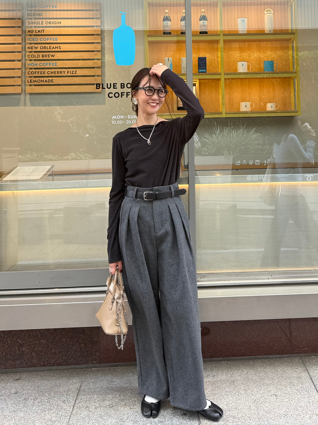 ベロアボートネックプルオーバー / ブラック